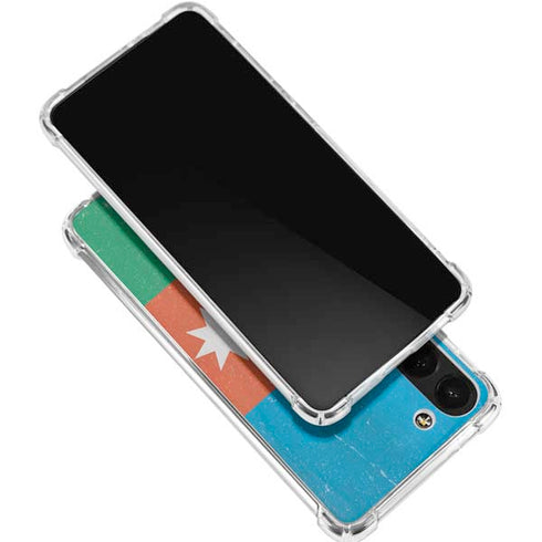 Azerbaijan Flag Distressed Galaxy S24 FE Clear Case